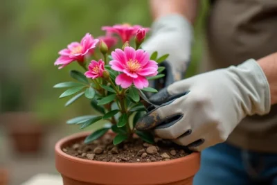 como podar una rosa del desierto